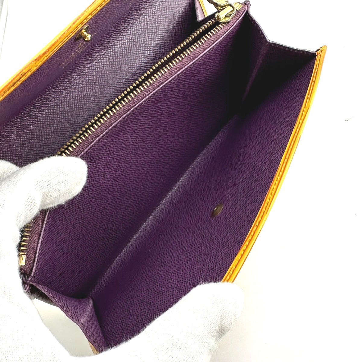 LOUIS VUITTON Long Wallet Purse ‚l63579 Epi Leather yellow Trifold purse Epi Porto Mon Credit Women Used Authentic