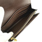 LOUIS VUITTON Long Wallet Purse N63209 Damier canvas Brown Zip Around Damier Portefeuille Sara Women Used Authentic