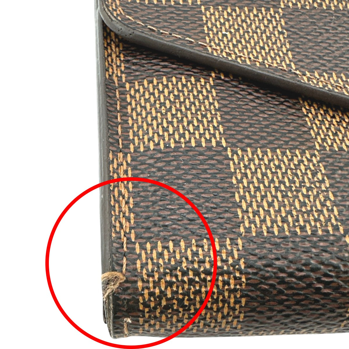 LOUIS VUITTON Long Wallet Purse N63209 Damier canvas Brown Zip Around Damier Portefeuille Sara Women Used Authentic