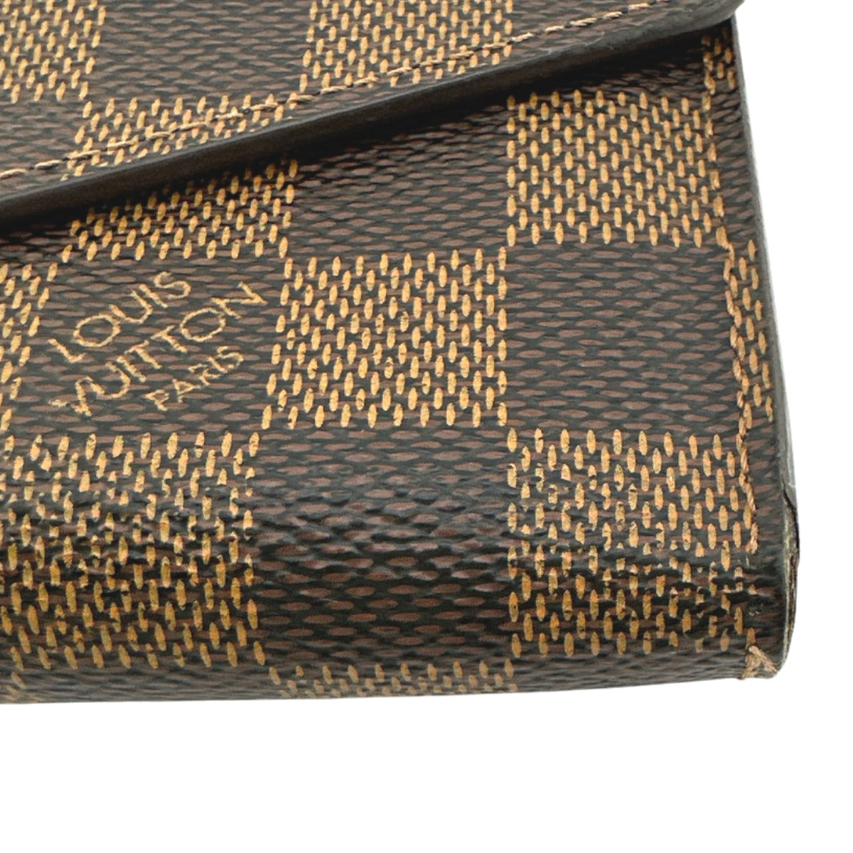 LOUIS VUITTON Long Wallet Purse N63209 Damier canvas Brown Zip Around Damier Portefeuille Sara Women Used Authentic