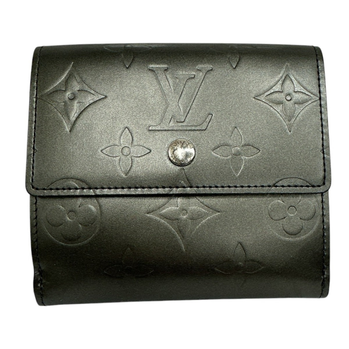 LOUIS VUITTON Bifold Wallet M65112 Monogram mat Noir Wallet with card pocket Monogram Porte Monnaie Billets Cartes Credit unisex(Unisex) Used Authentic