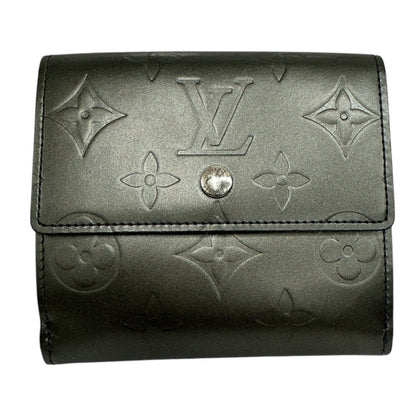 LOUIS VUITTON Bifold Wallet M65112 Monogram mat Noir Wallet with card pocket Monogram Porte Monnaie Billets Cartes Credit unisex(Unisex) Used Authentic