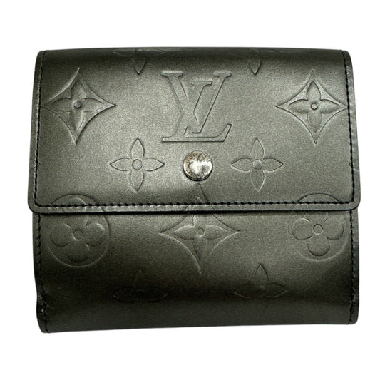 LOUIS VUITTON Bifold Wallet M65112 Monogram mat Noir Wallet with card pocket Monogram Porte Monnaie Billets Cartes Credit unisex(Unisex) Used Authentic