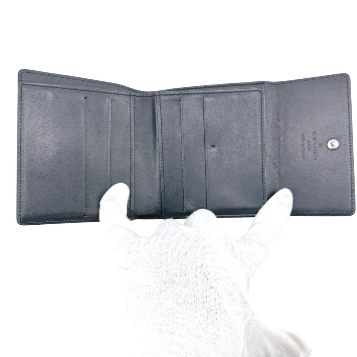 LOUIS VUITTON Bifold Wallet M65112 Monogram mat Noir Wallet with card pocket Monogram Porte Monnaie Billets Cartes Credit unisex(Unisex) Used Authentic
