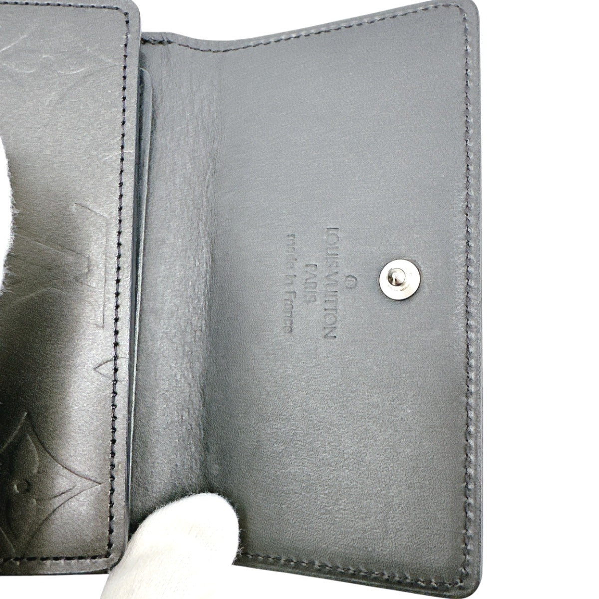 LOUIS VUITTON Bifold Wallet M65112 Monogram mat Noir Wallet with card pocket Monogram Porte Monnaie Billets Cartes Credit unisex(Unisex) Used Authentic