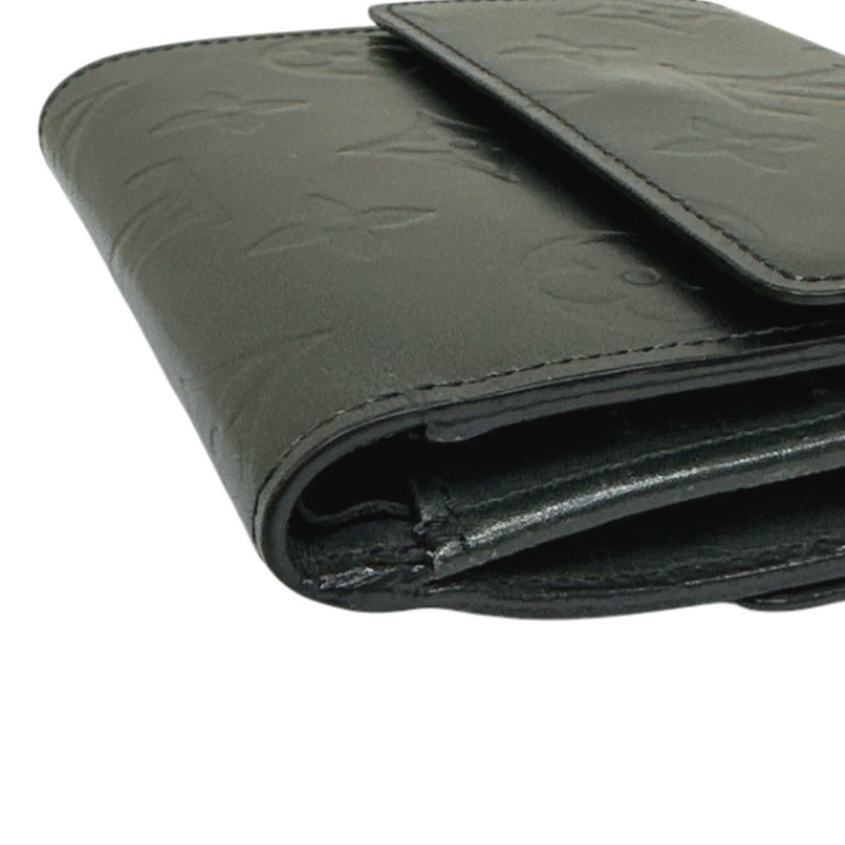 LOUIS VUITTON Bifold Wallet M65112 Monogram mat Noir Wallet with card pocket Monogram Porte Monnaie Billets Cartes Credit unisex(Unisex) Used Authentic