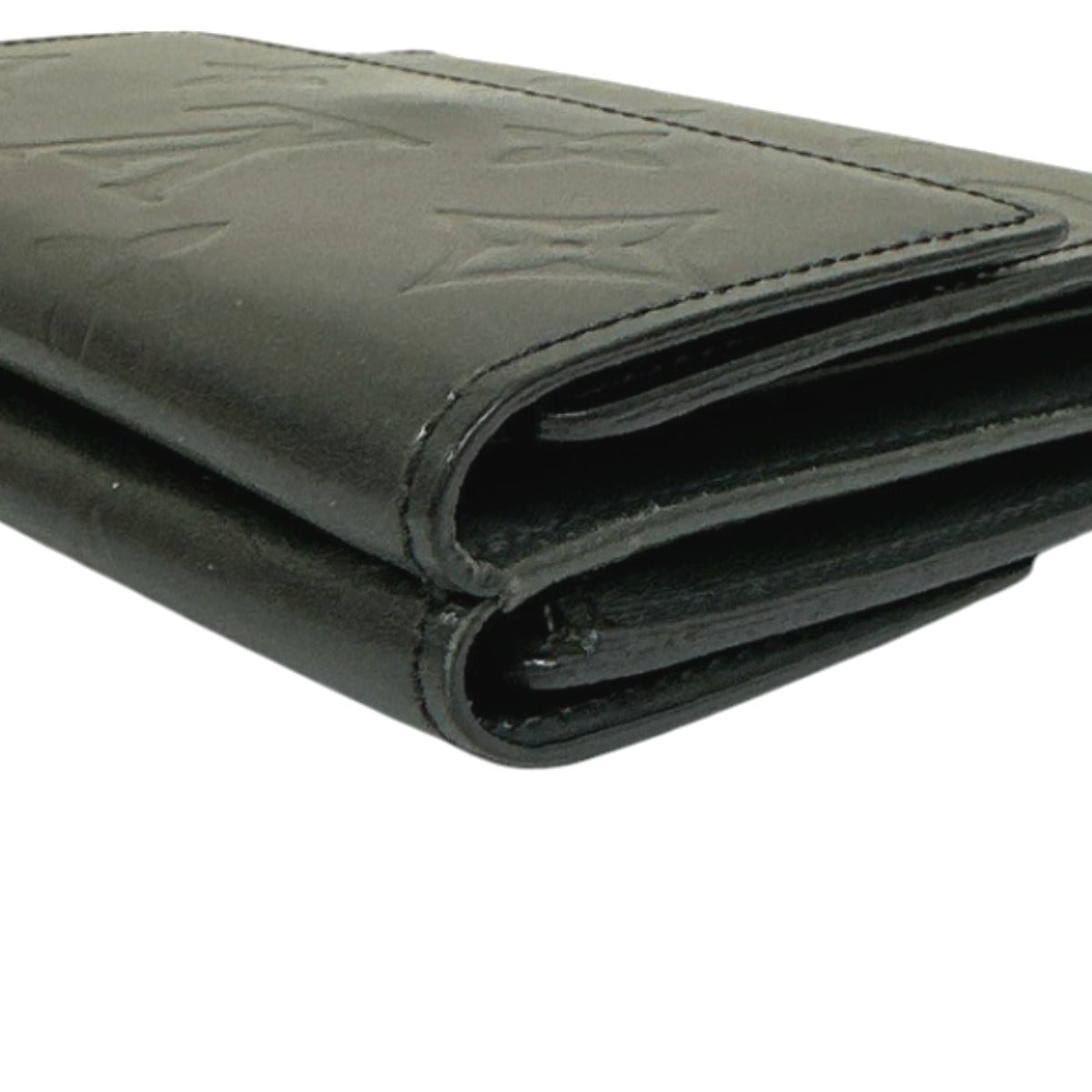 LOUIS VUITTON Bifold Wallet M65112 Monogram mat Noir Wallet with card pocket Monogram Porte Monnaie Billets Cartes Credit unisex(Unisex) Used Authentic