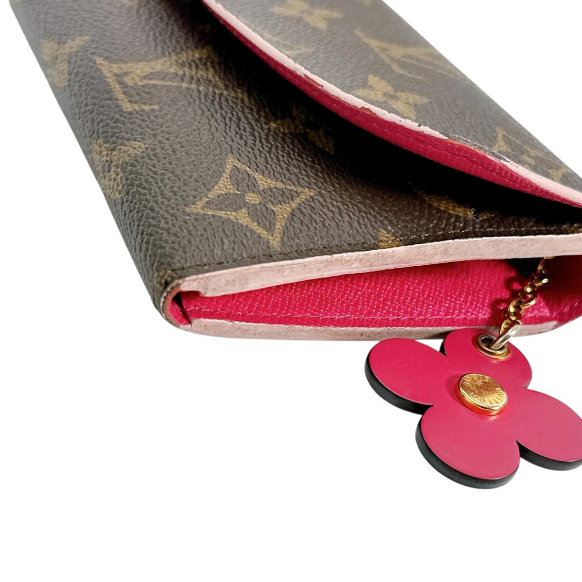 LOUIS VUITTON Long Wallet Purse M64202 Monogram canvas Brown Long Wallet Purse Monogram Portefeuille Emily Women Used Authentic