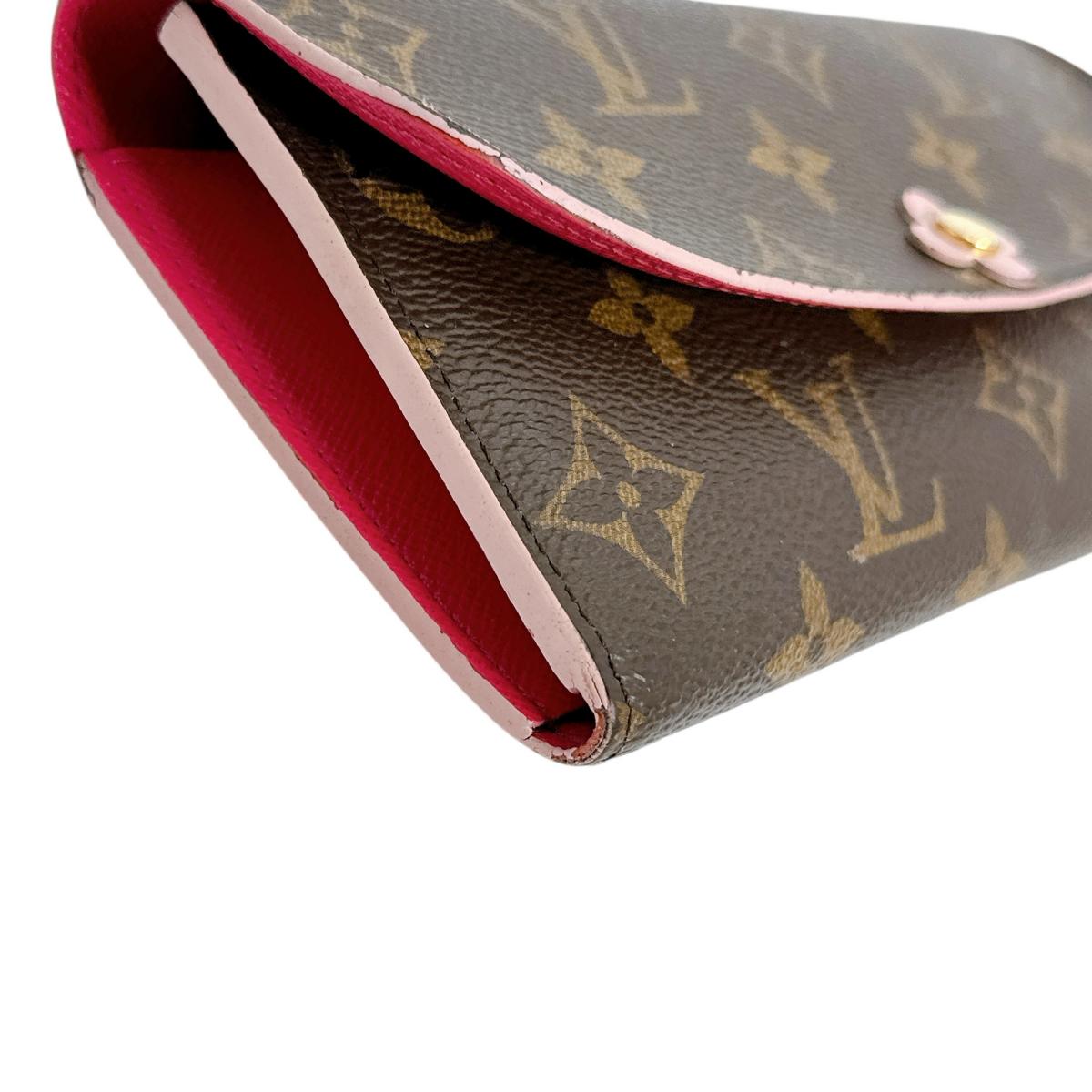 LOUIS VUITTON Long Wallet Purse M64202 Monogram canvas Brown Long Wallet Purse Monogram Portefeuille Emily Women Used Authentic