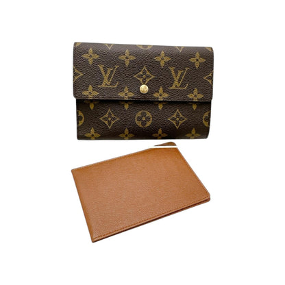 LOUIS VUITTON Tri-fold wallet M61202 Monogram canvas Brown Tri-fold wallet Monogram Porto Tresor Etuis unisex(Unisex) Used Authentic