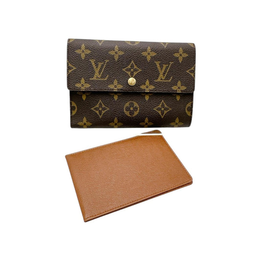 LOUIS VUITTON Tri-fold wallet M61202 Monogram canvas Brown Tri-fold wallet Monogram Porto Tresor Etuis unisex(Unisex) Used Authentic