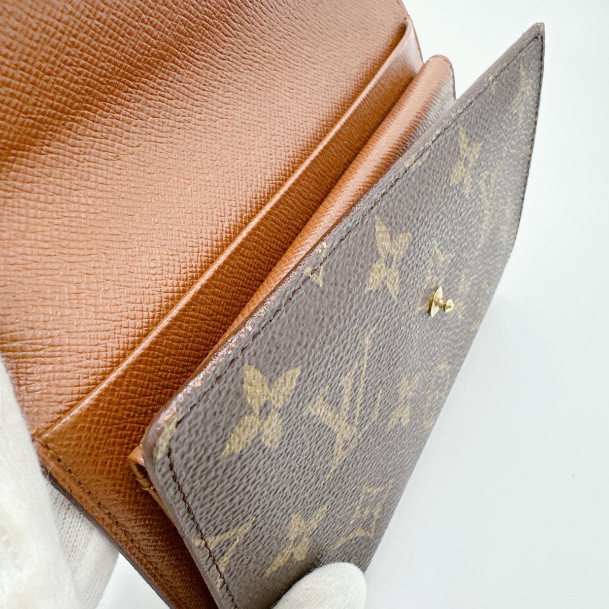 LOUIS VUITTON Tri-fold wallet M61202 Monogram canvas Brown Tri-fold wallet Monogram Porto Tresor Etuis unisex(Unisex) Used Authentic