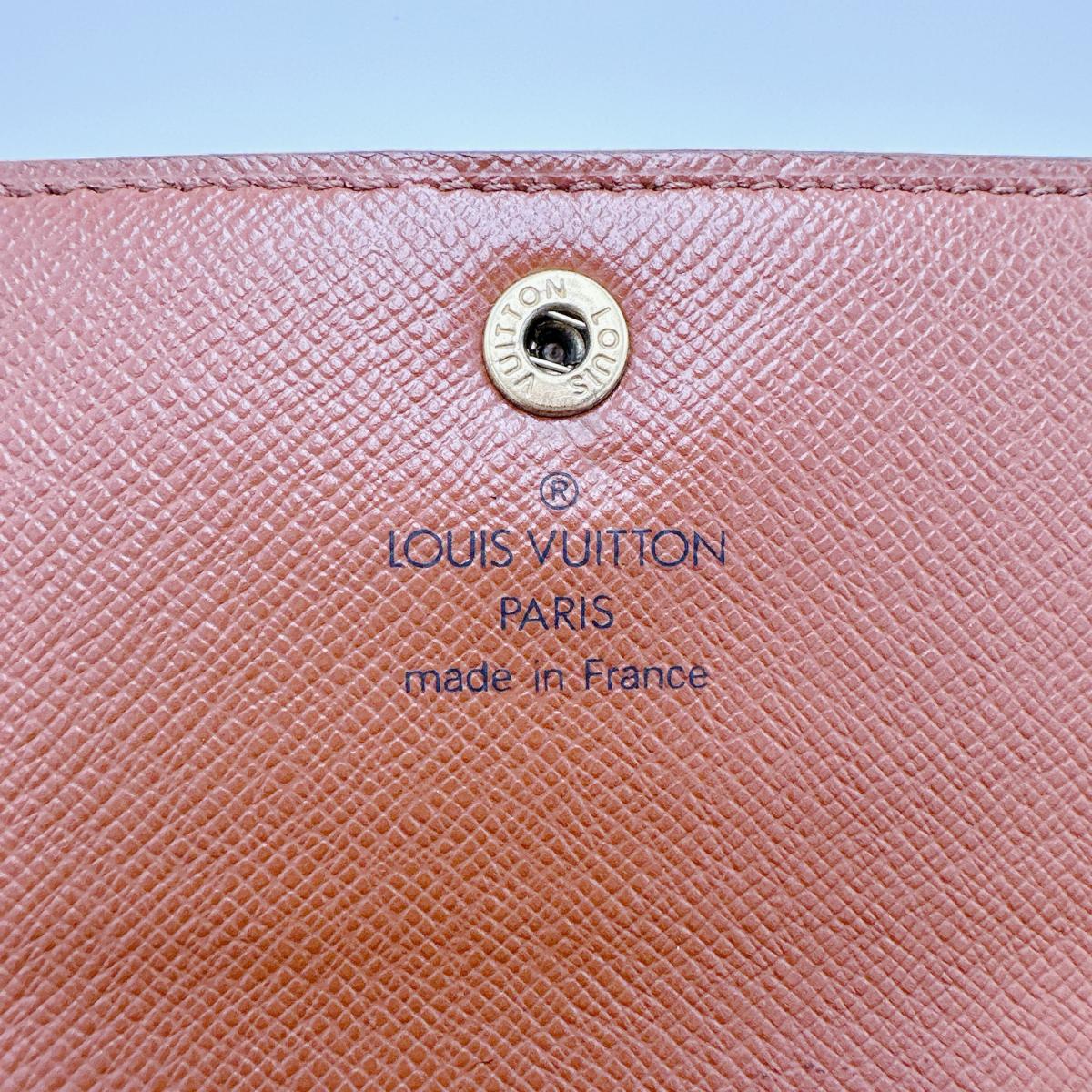LOUIS VUITTON Tri-fold wallet M61202 Monogram canvas Brown Tri-fold wallet Monogram Porto Tresor Etuis unisex(Unisex) Used Authentic