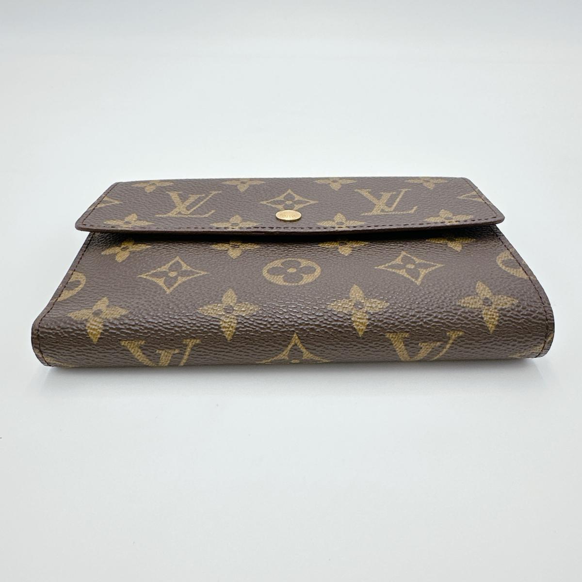 LOUIS VUITTON Tri-fold wallet M61202 Monogram canvas Brown Tri-fold wallet Monogram Porto Tresor Etuis unisex(Unisex) Used Authentic