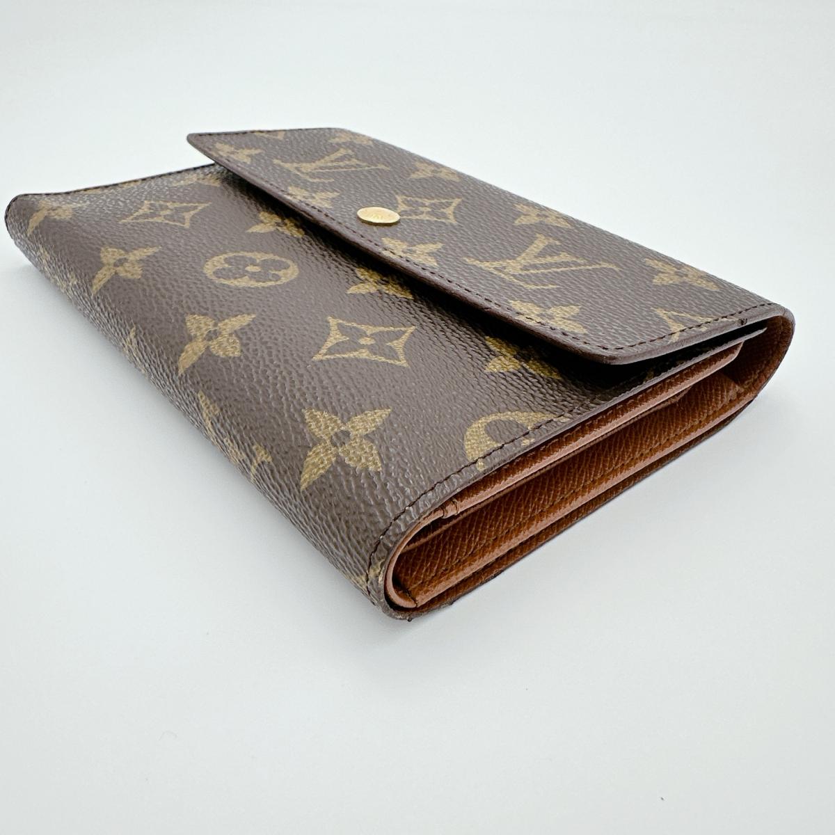 LOUIS VUITTON Tri-fold wallet M61202 Monogram canvas Brown Tri-fold wallet Monogram Porto Tresor Etuis unisex(Unisex) Used Authentic