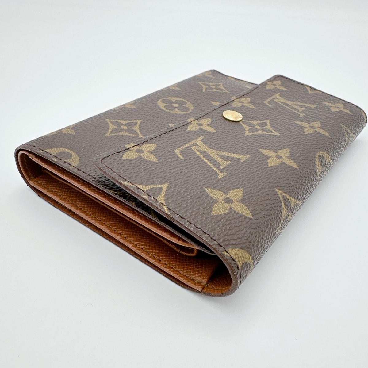 LOUIS VUITTON Tri-fold wallet M61202 Monogram canvas Brown Tri-fold wallet Monogram Porto Tresor Etuis unisex(Unisex) Used Authentic
