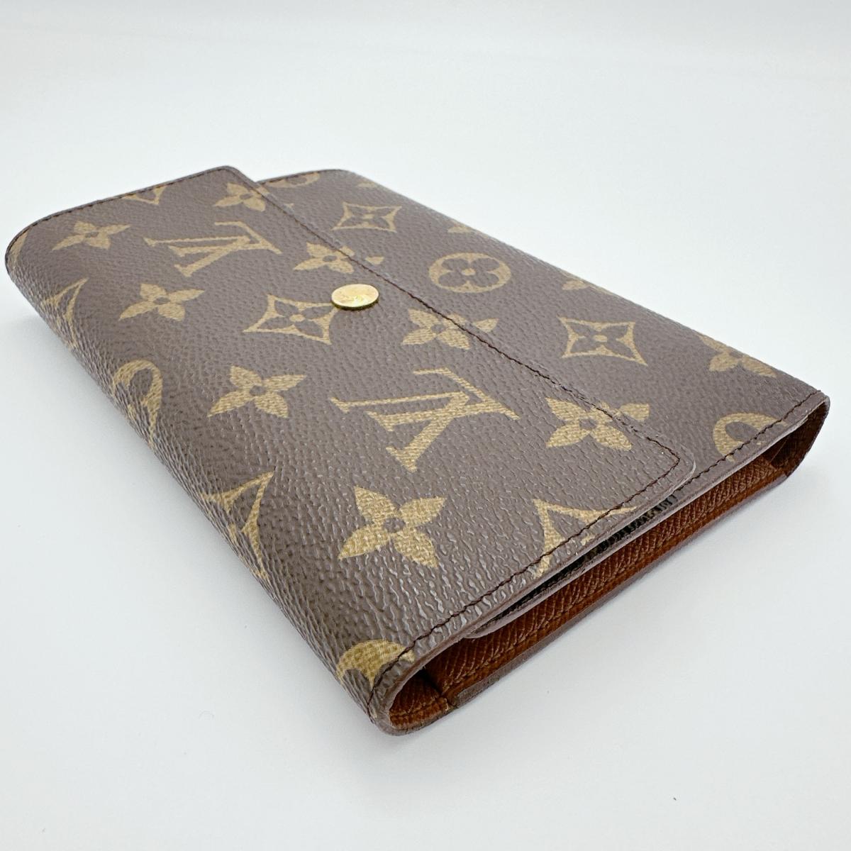 LOUIS VUITTON Tri-fold wallet M61202 Monogram canvas Brown Tri-fold wallet Monogram Porto Tresor Etuis unisex(Unisex) Used Authentic