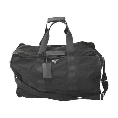 PRADA Boston Duffel bag VS0352 Nylon black Travel bag one belt back