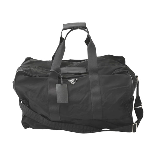 PRADA Boston Duffel bag VS0352 Nylon black Travel bag one belt back