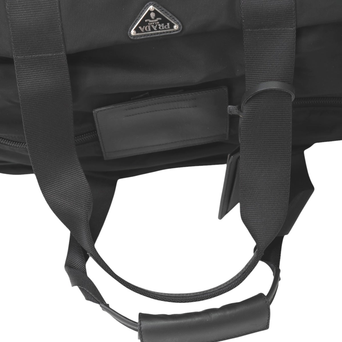 PRADA Boston Duffel bag VS0352 Nylon black Travel bag one belt back