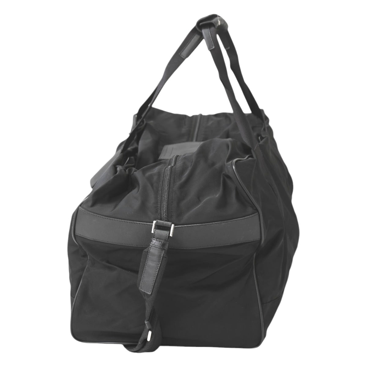 PRADA Boston Duffel bag VS0352 Nylon black Travel bag one belt back