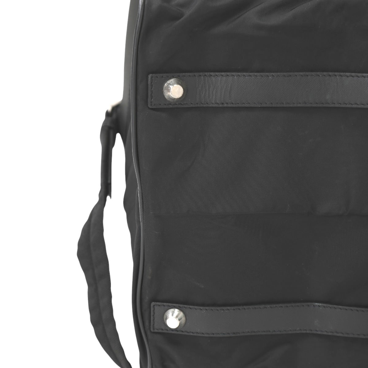 PRADA Boston Duffel bag VS0352 Nylon black Travel bag one belt back