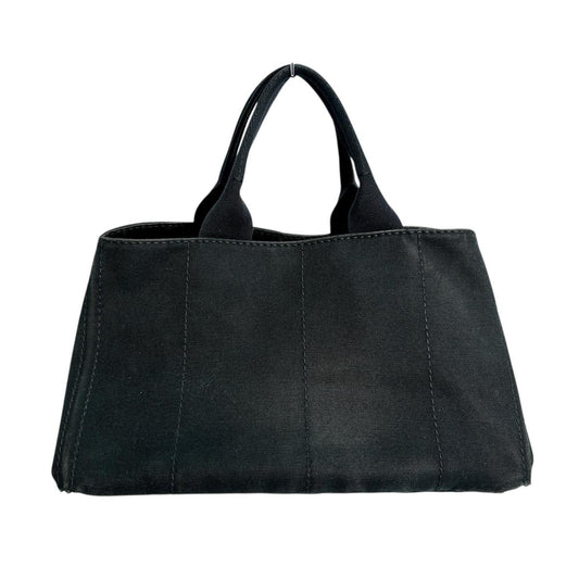 PRADA Tote Bag IBG642 canvas black L size Kanapa GM Women L Used Authentic