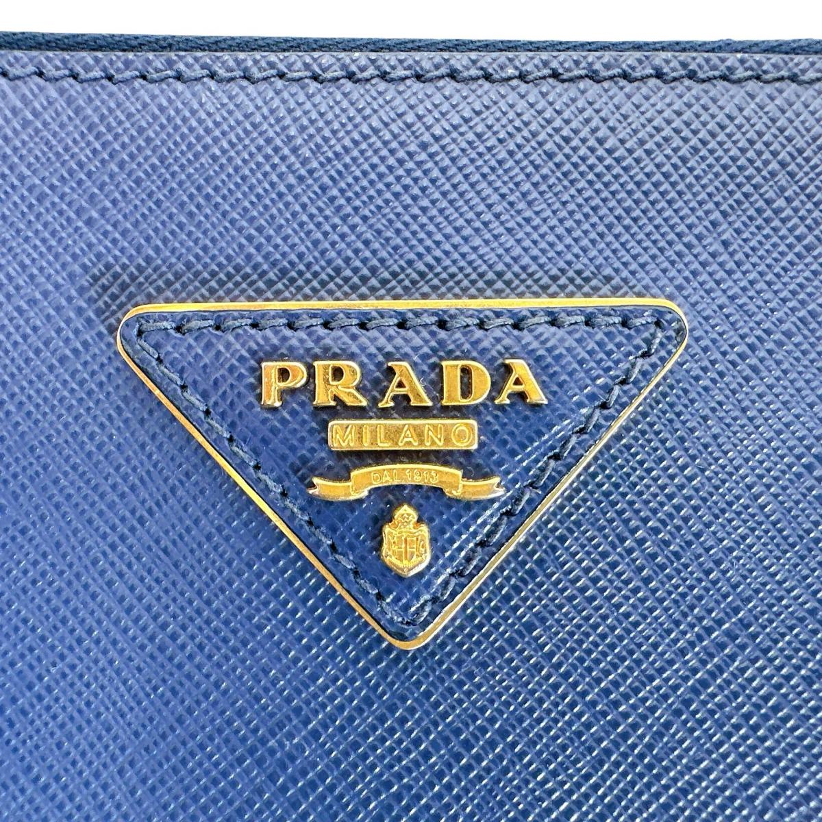 PRADA Handbag 1BA786 leather blue Sapphiano Galleria