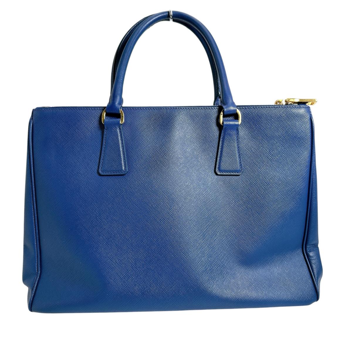 PRADA Handbag 1BA786 leather blue Sapphiano Galleria