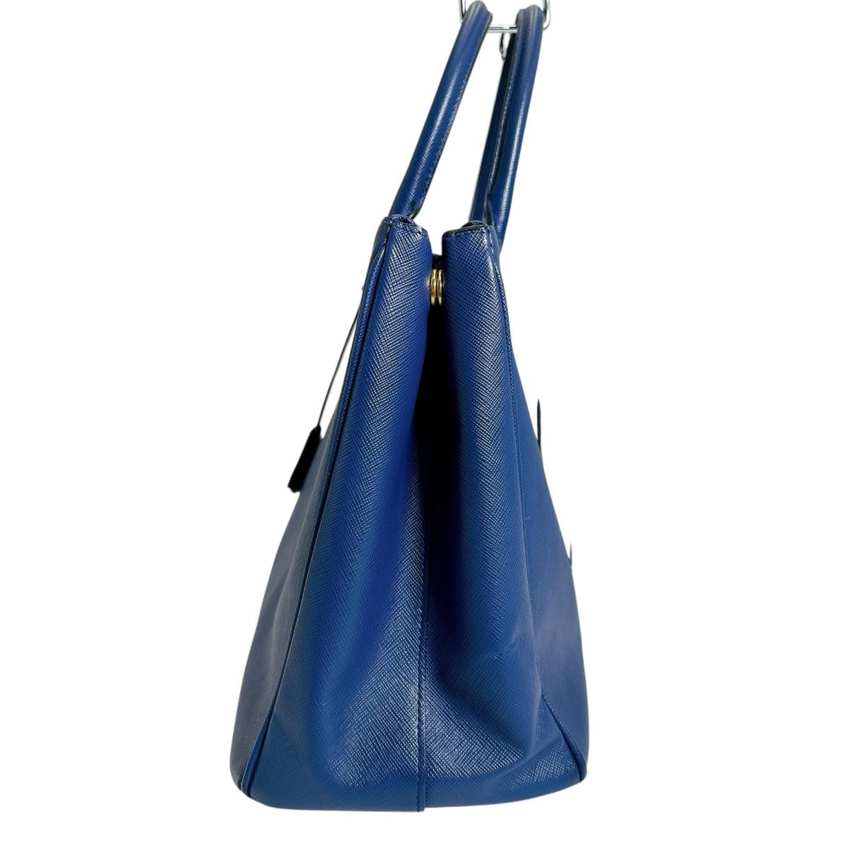 PRADA Handbag 1BA786 leather blue Sapphiano Galleria