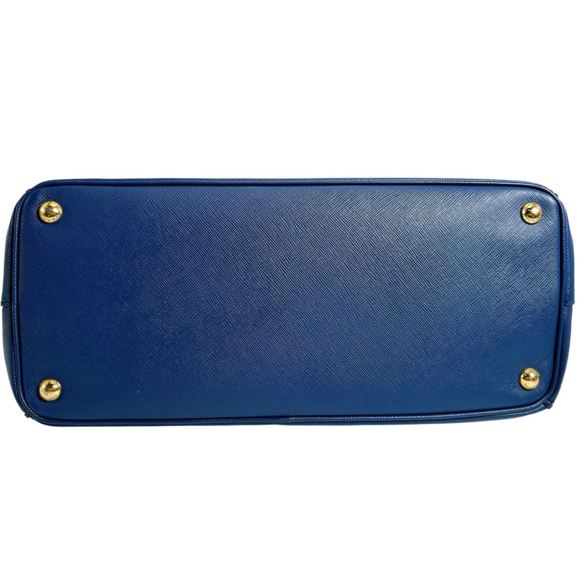 PRADA Handbag 1BA786 leather blue Sapphiano Galleria