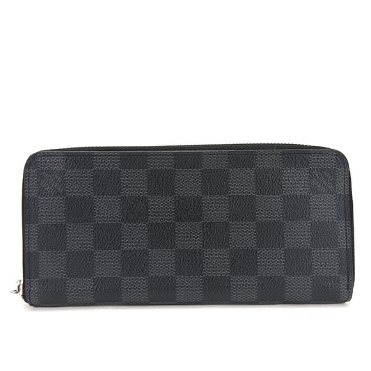 LOUIS VUITTON Long Wallet Purse N63095 Damier Grafitte black Damier Graphite Zippy wallet  Vertical mens Used Authentic