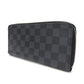LOUIS VUITTON Long Wallet Purse N63095 Damier Grafitte black Damier Graphite Zippy wallet  Vertical mens Used Authentic