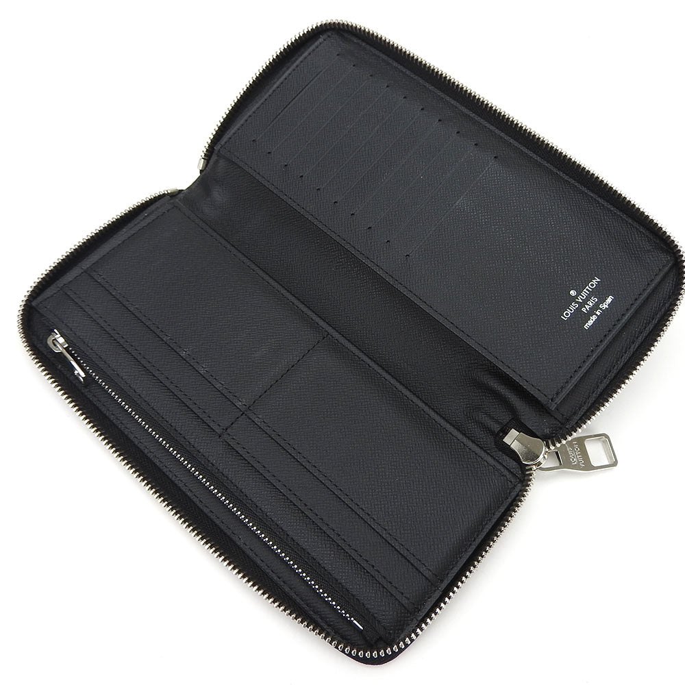 LOUIS VUITTON Long Wallet Purse N63095 Damier Grafitte black Damier Graphite Zippy wallet  Vertical mens Used Authentic