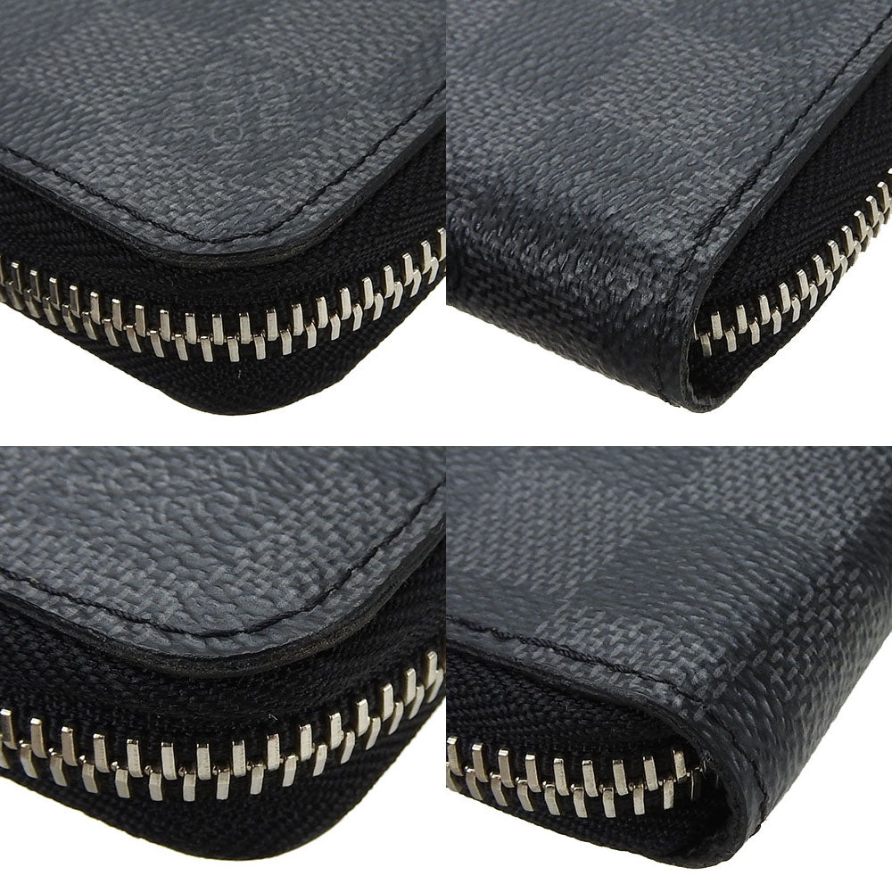 LOUIS VUITTON Long Wallet Purse N63095 Damier Grafitte black Damier Graphite Zippy wallet  Vertical mens Used Authentic