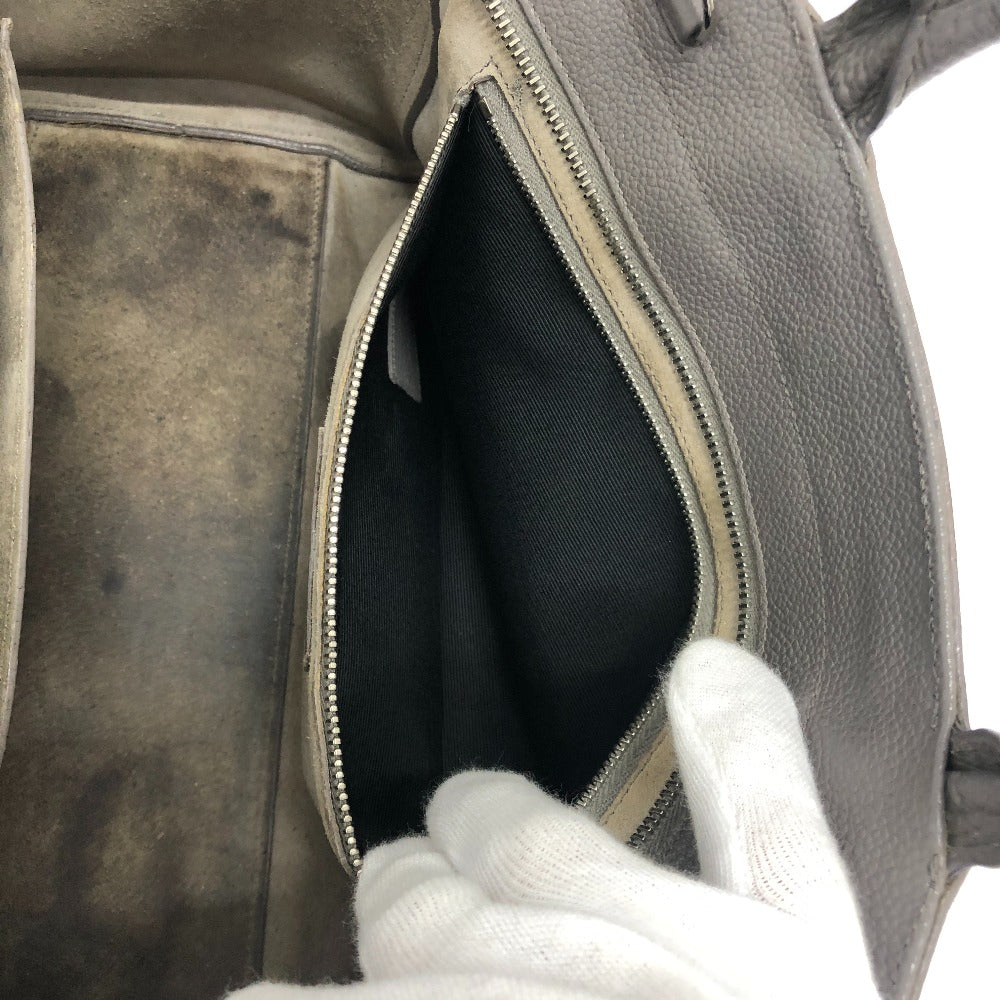 SAINT LAURENT Handbag leather gray Hippopotamus Gauche