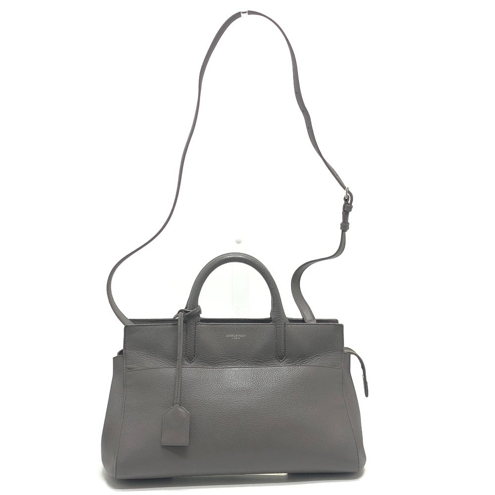 SAINT LAURENT Handbag leather gray Hippopotamus Gauche