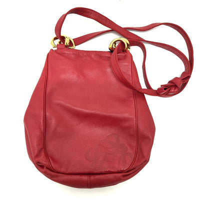 LOEWE Shoulder Bag leather Red logo