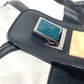 LOEWE Tote Bag leather black logo anagram Women Used Authentic