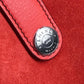 LOEWE Tote Bag suede Red logo Leo Women Used Authentic