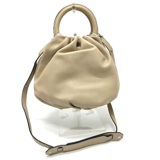 LOEWE Handbag 332.87.L40 leather beige Bounce Bag Anagram Women Used Authentic
