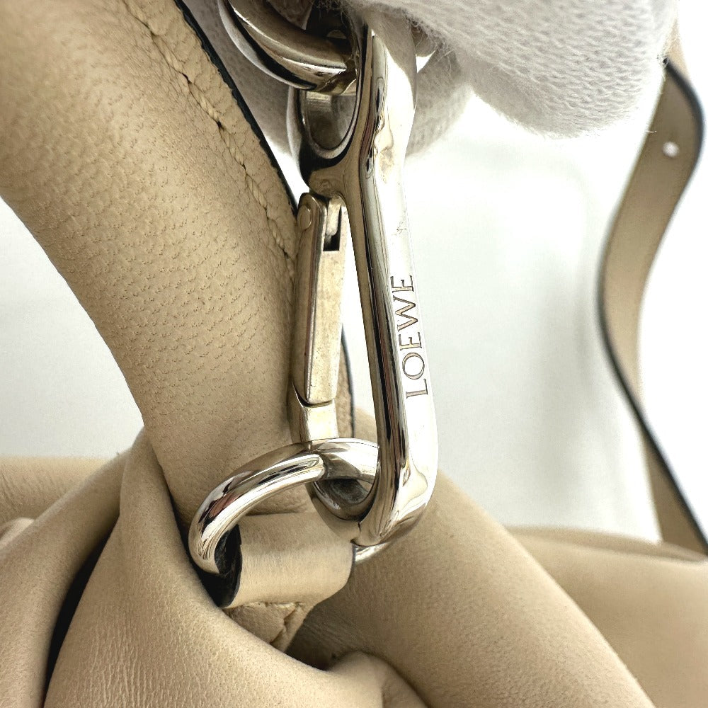 LOEWE Handbag 332.87.L40 leather beige Bounce Bag Anagram Women Used Authentic