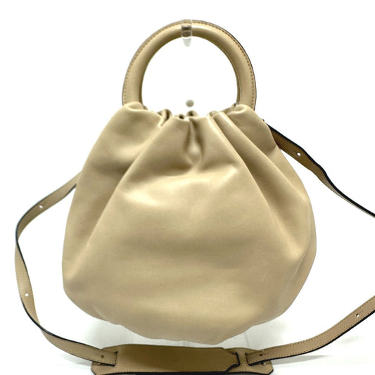 LOEWE Handbag 332.87.L40 leather beige Bounce Bag Anagram Women Used Authentic