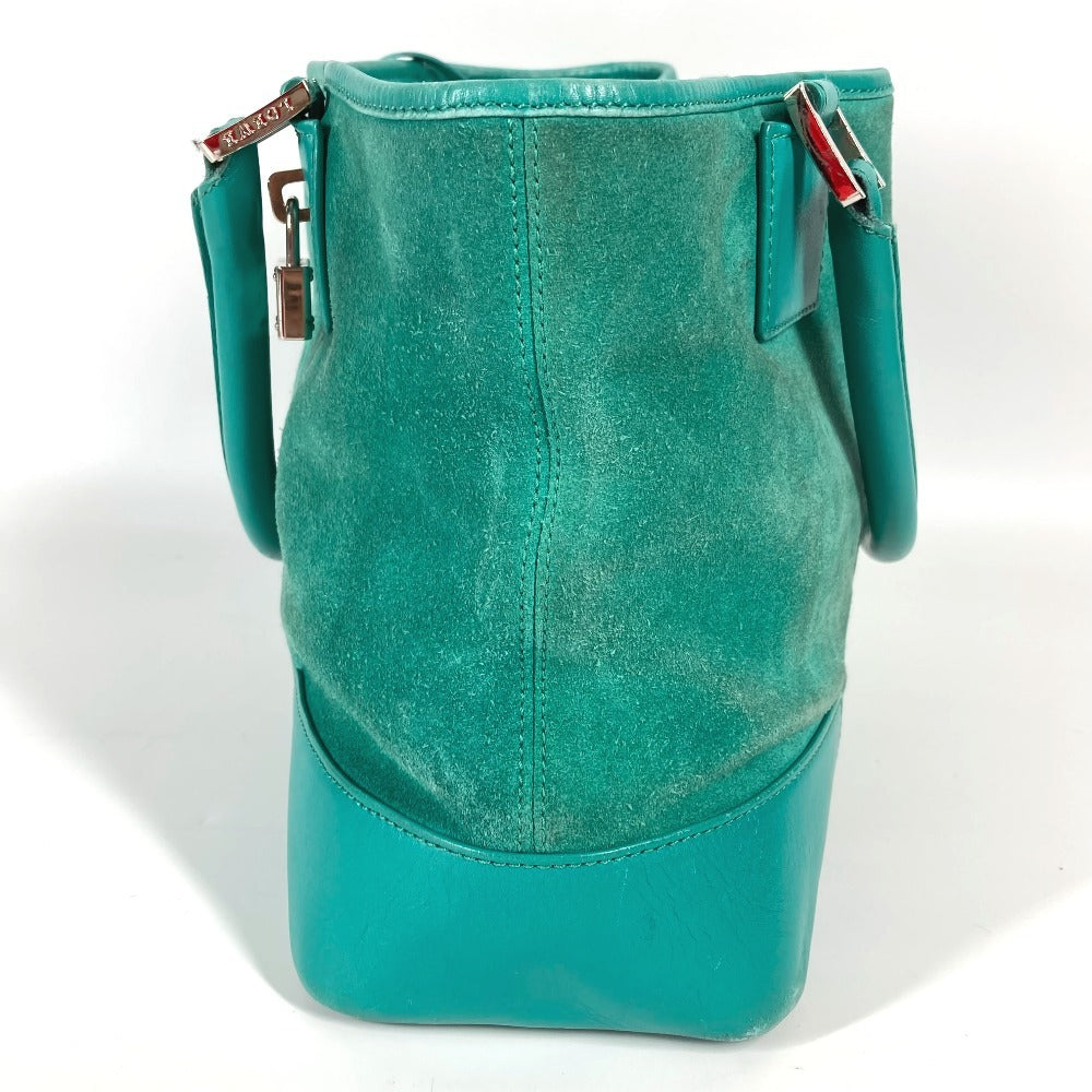 LOEWE Tote Bag Leather / suede green Anagram logo Women Used Authentic