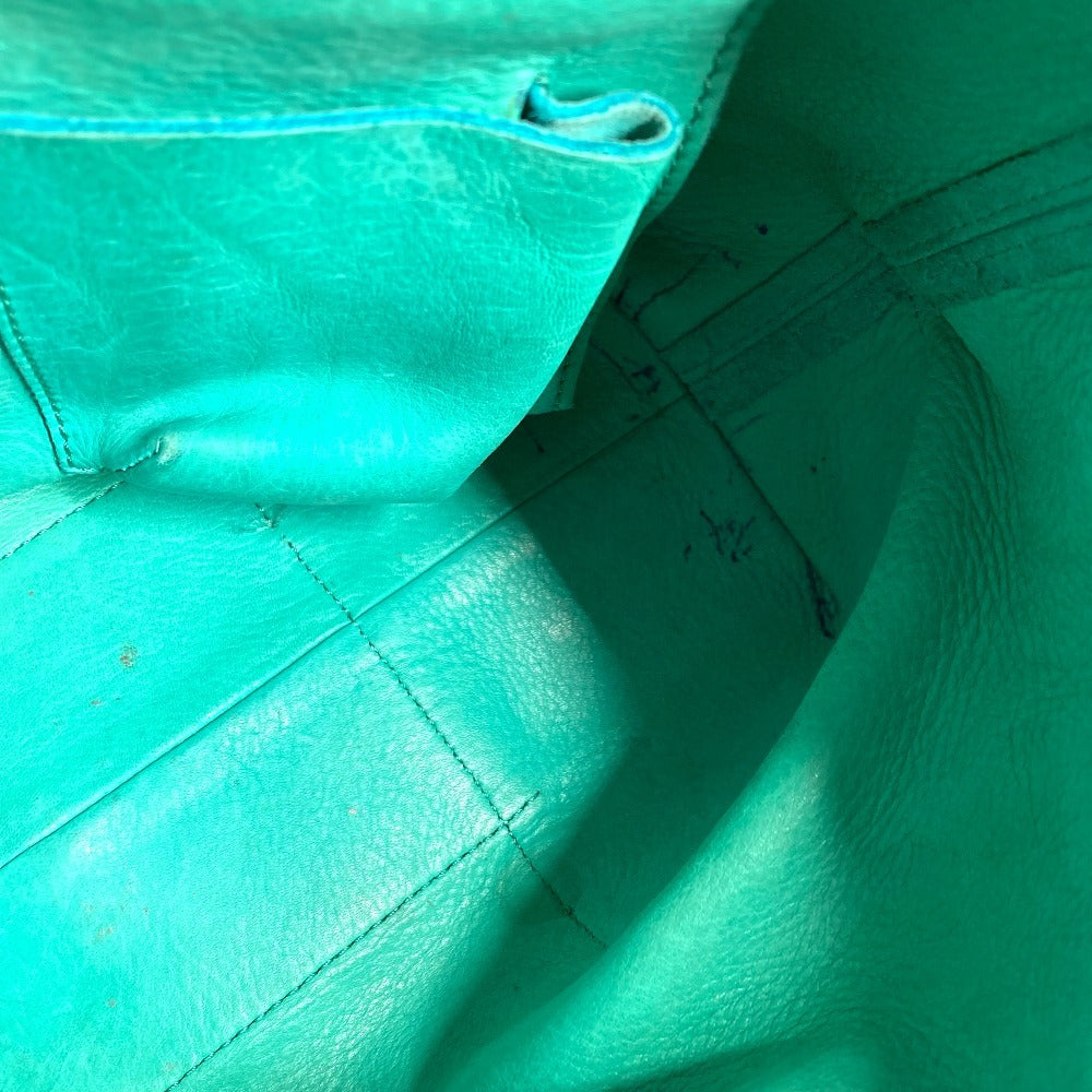 LOEWE Tote Bag Leather / suede green Anagram logo Women Used Authentic