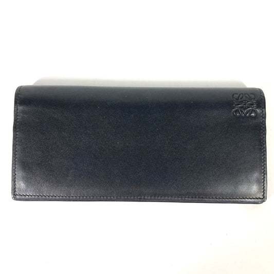 LOEWE Long Wallet Purse leather black long wallet rainbow anagram mens Used Authentic