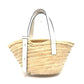 LOEWE Tote Bag 327.02.S92 straw beige Anagram with stud flowers Women Used Authentic