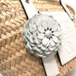 LOEWE Tote Bag 327.02.S92 straw beige Anagram with stud flowers Women Used Authentic