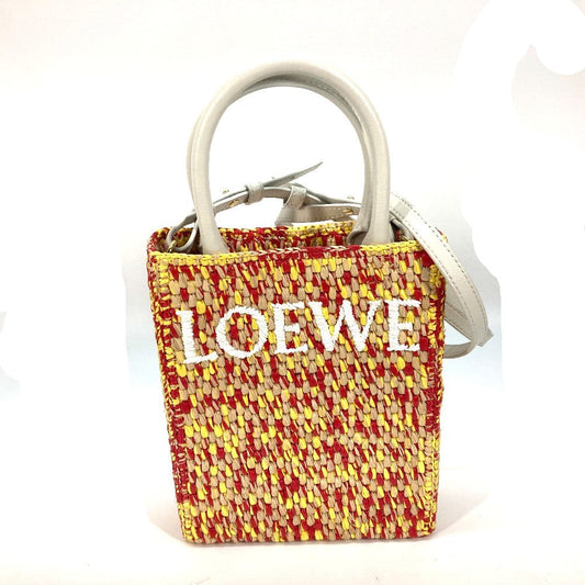 LOEWE Tote Bag Raffia yellow Shoulder bag Standard A5 Tote Bag Women Used Authentic