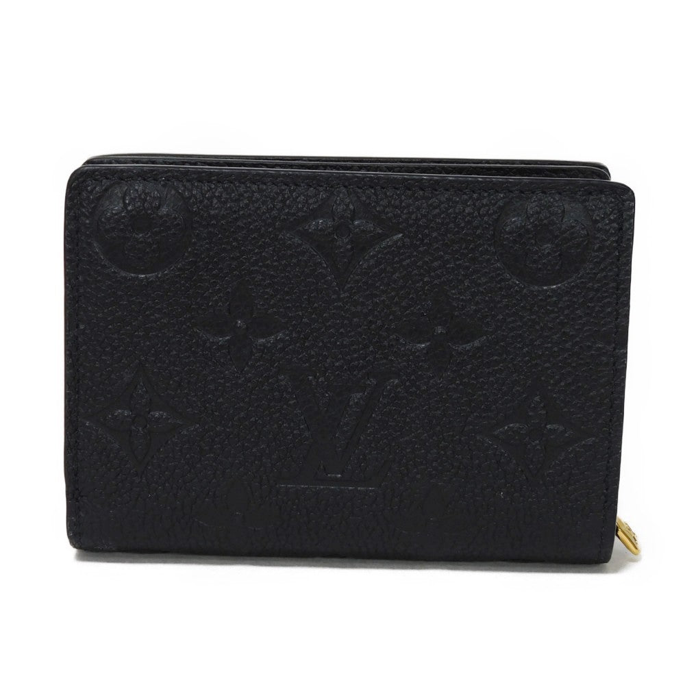 LOUIS VUITTON Bifold Wallet M80151 Implant leather (monogram embossed) Noir Monogram Unplant Portefeuille Claire